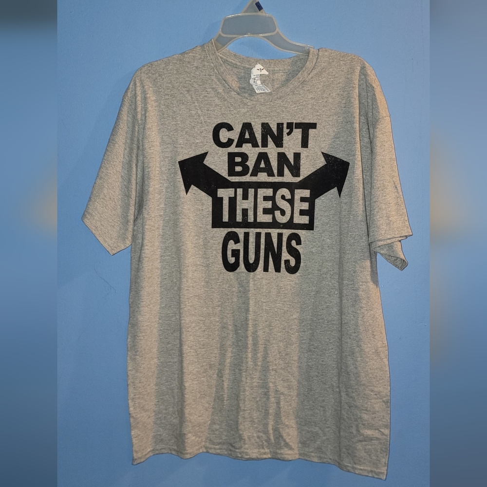 Gray Graphic T-Shirt with Bold Text